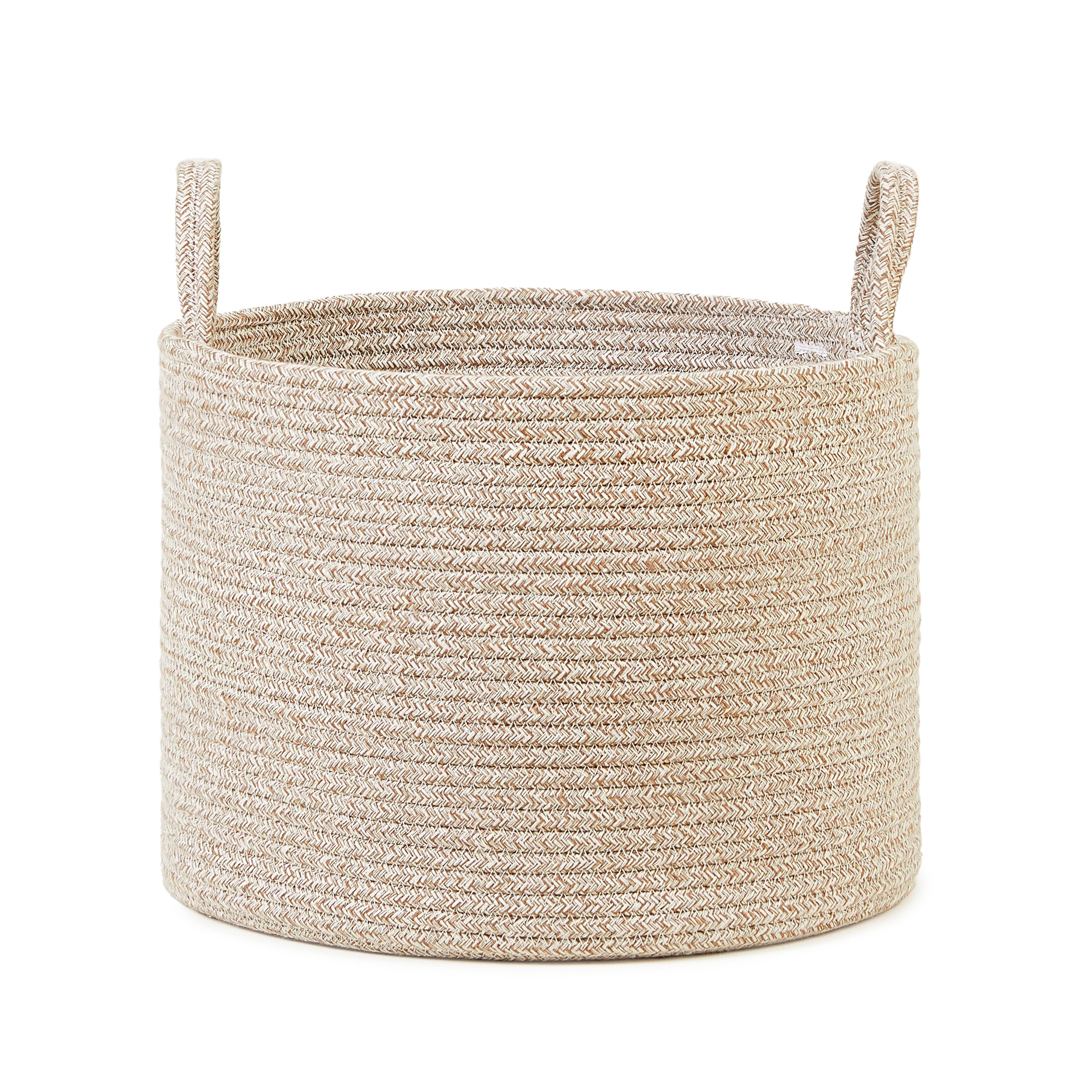 Ocean Home Textile Bej Kırçıllı Pamuklu Halat Sepet 35 x 27 cm