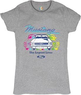 Mustang The Legend Lives Women's Novelty T-Shirt Muscle Car Licensed Ford Tee