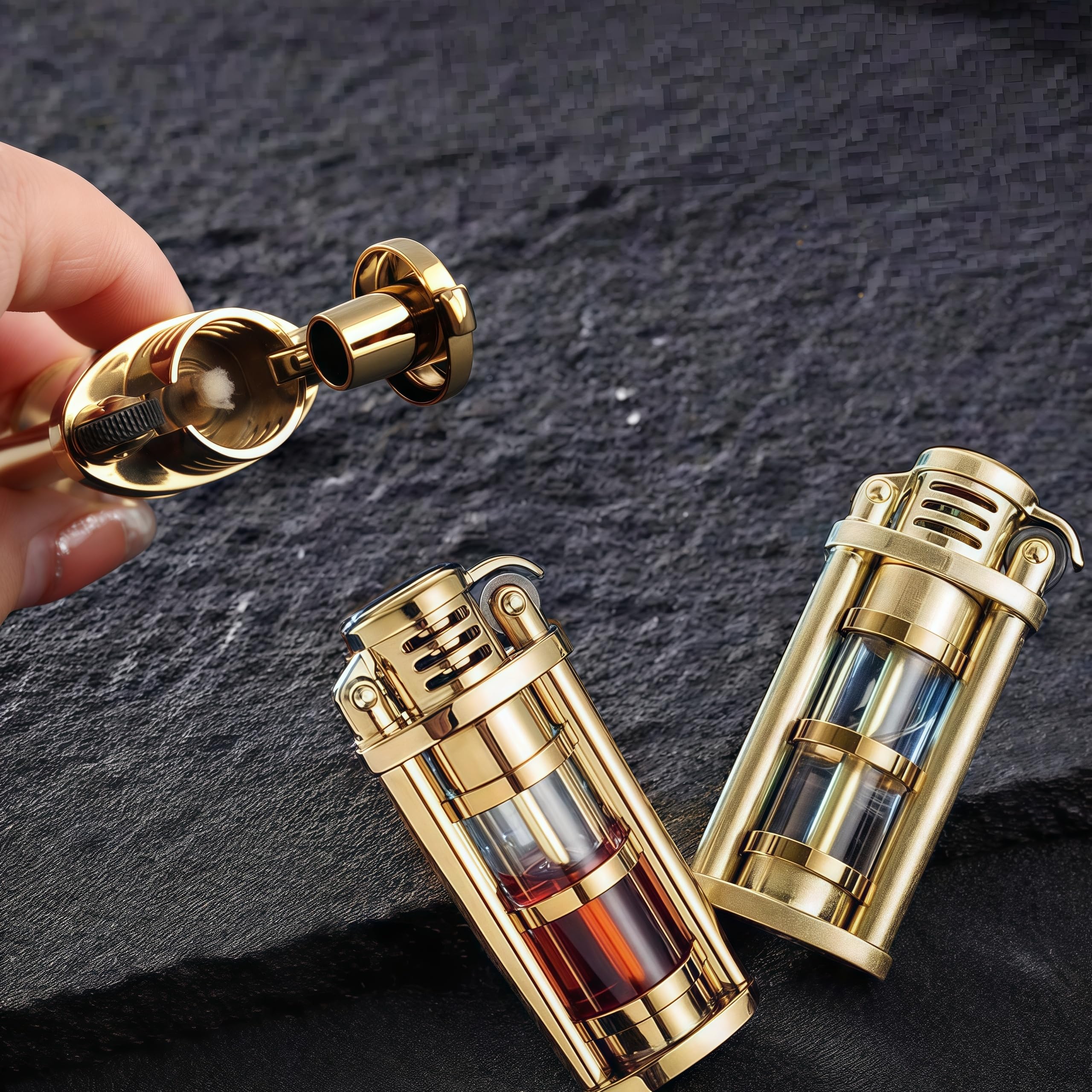 Briquet au kérosène, réutilisable, style tranchée, design vintage pour homme, parfait pour papa ou mari, idéal pour l'extérieur et le camping