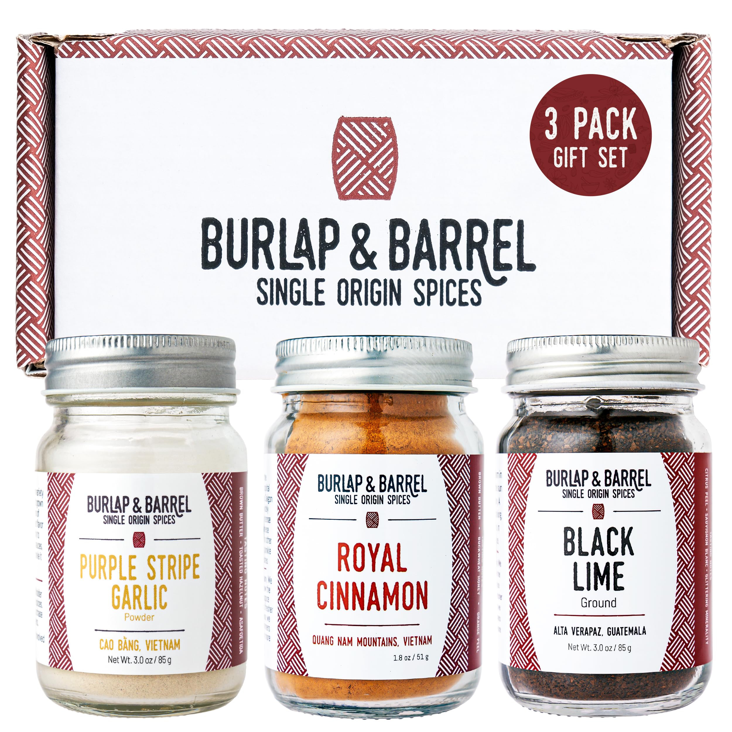 Amazon.com : Burlap & Barrel 3-Pack Spice Gift Set – 3 Full-Size