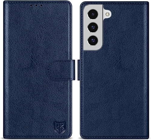ZZXX Funda tipo cartera para Samsung Galaxy S22 con bloqueo RFID, ranura para tarjetas, función atril, cierre magnético, funda protectora de cuero