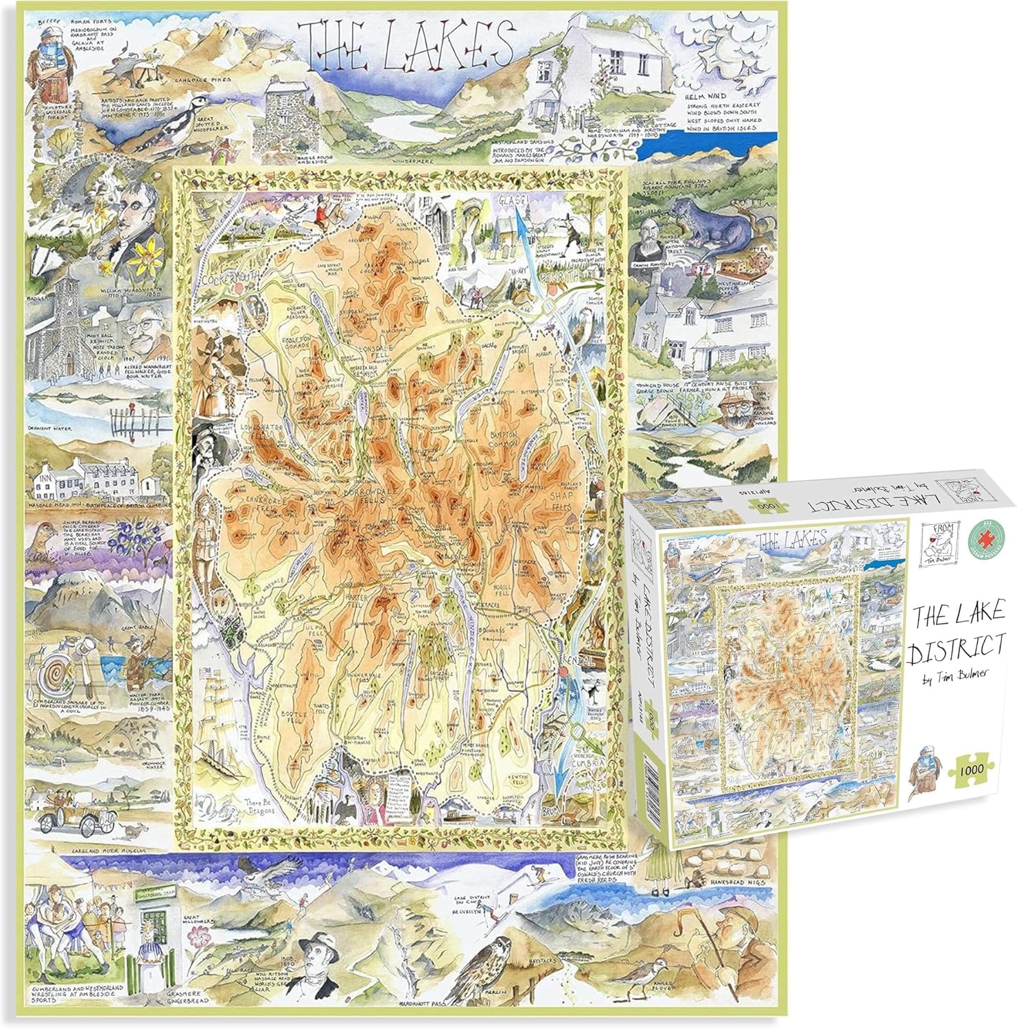 1000 Piece Jigsaw Puzzle - The Lake District by Tim Bulmer - Comical 1000 Piece Puzzles for Adults Colorful Jigsaw Puzzle 66cm X 50cm Funny Jigsaw Puzzles