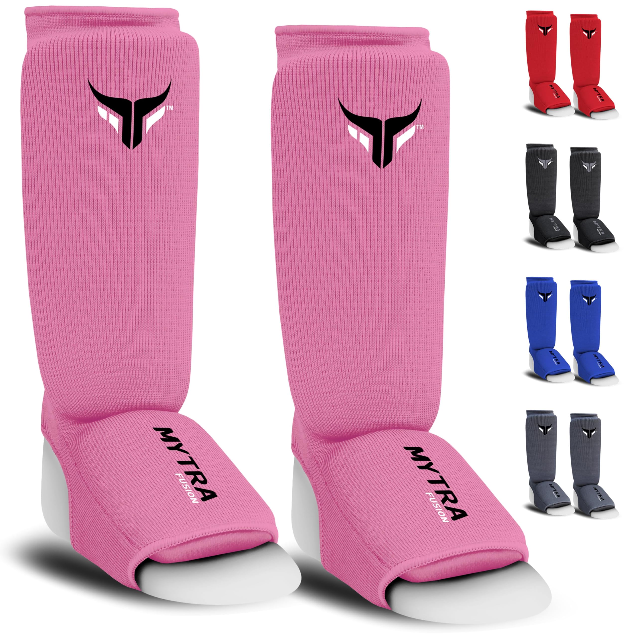 Mytra Fusion Kids Shin Instep Shin Pad Protector for Kickboxing Training Pads (Pink, X-Small)