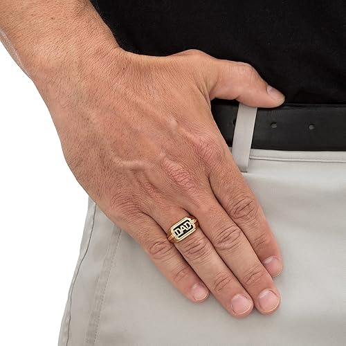 Miniatura 3 de PalmBeach - Anillo de oro amarillo de 10 quilates para hombre, talla 8 a 13