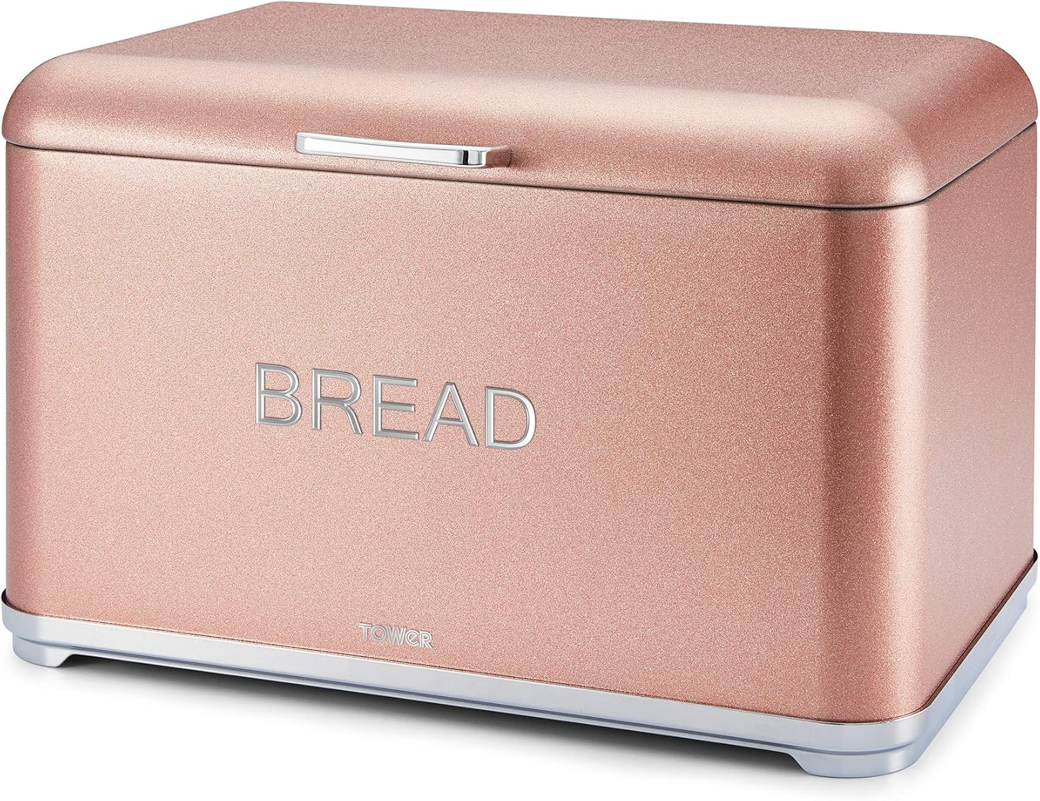 Tower T826014R Kitchen Bread Bin, Glitz Range, Coated Steel with Chrome