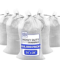 Vista 10 de DURASACK Bolsas de arena resistentes con cuerdas de amarre, bolsas de arena de polipropileno tejidas vacías para control de inundaciones con 1600