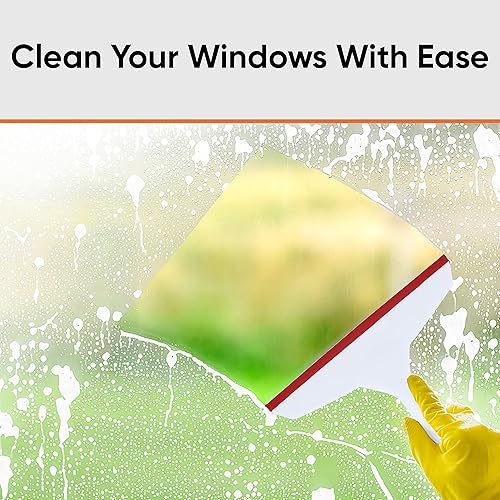 Miniatura 6 de Superio Escobilla de ventana de 6" con mango de agarre y gancho para colgar. (rojo)