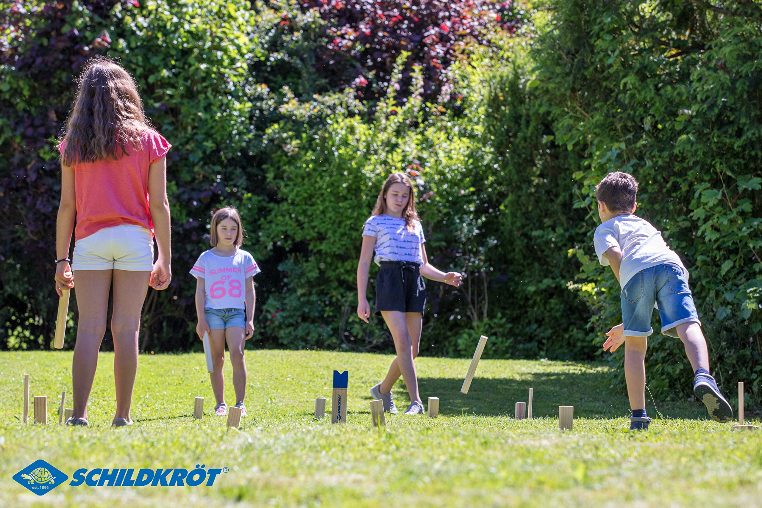 Schildkröt Kubb, Le Jeu de Jardin Populaire de Scandinavie, Ensemble Complet en Bois Certifié FSC, Compris um Sac de Transport pour Le Stockage, 970112