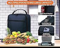 Vista 3 de Lonchera para hombres – Bolsa de almuerzo reutilizable para hombres adultos y mujeres – Lonchera pequeña aislada