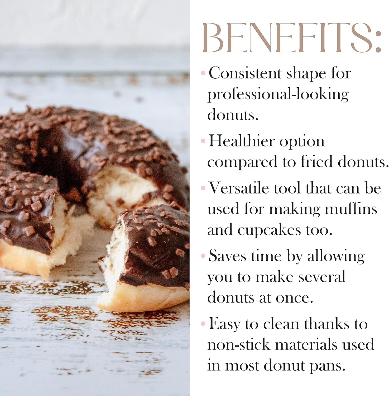 Bellemain Premiere Donut Pan for Baking | Nonstick 12.5 x 8.5” Doughnut Pan with 6-Doughnut Molds | Includes 2 Steel Donut Trays | Make Perfect Bagels and Cake Donuts