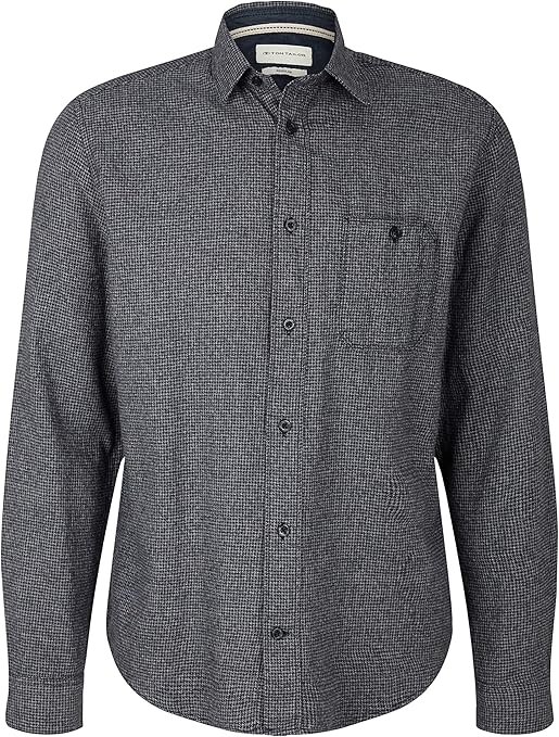 TOM TAILOR Camicia Uomo In Flanella A Quadri: Maniche Lunghe Con Tasca Sul Petto, Taglie Dalla S Alla 3XL - 5
