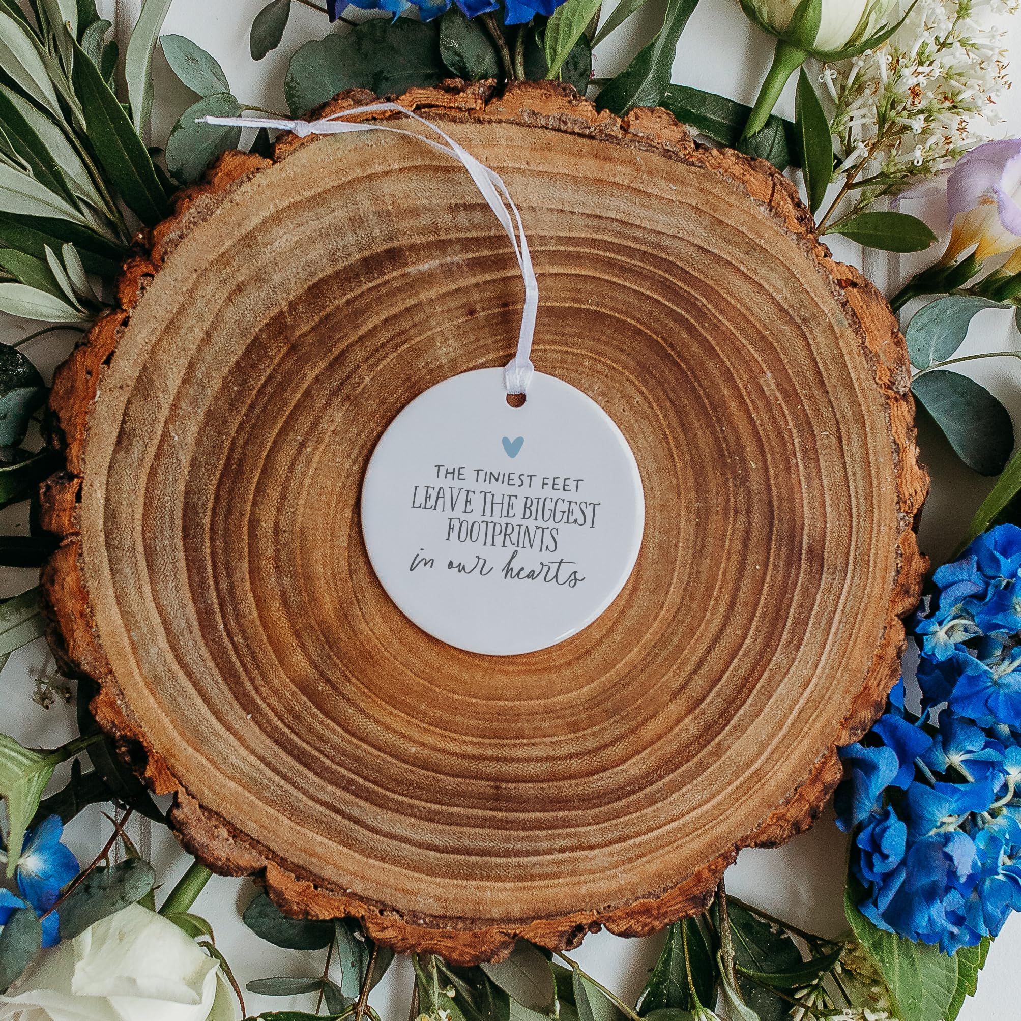 Baby Loss Memorial Gift, Miscarriage/Stillbirth Keepsake, The Tiniest Feet Leave The Biggest Footprints In Our Hearts (Blue - Image 3