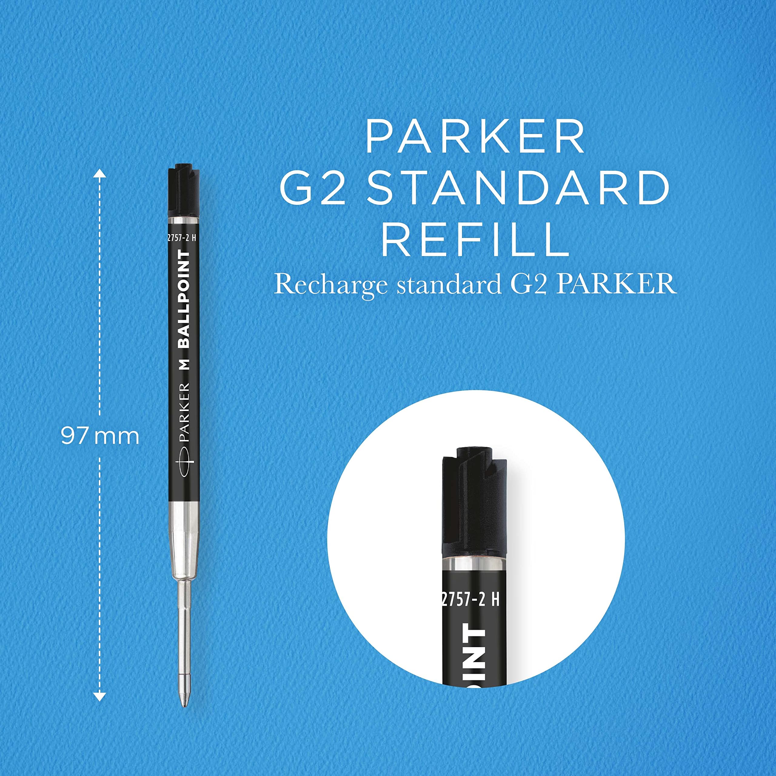 Parker recharges pour stylo bille | pointe moyenne | encre noire QUINKflow | lot de 20