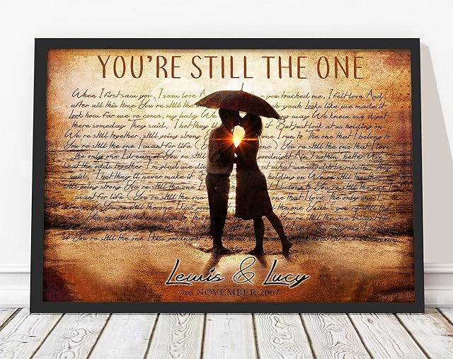 Any Song First Dance Wedding, Anniversary, Birthday or Valentine's Day Gift, Framed or Unframed Song Lyrics Print, Gifts for her gifts for him, 1st wedding anniversary, 10th wedding anniversary