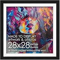 Vista 58 de Marco de madera negra de 9 x 9 pulgadas con paspartú blanco Con paspartú de 12 x 12 a 9 x 9 pulgadas Protector inastillable acrílico UV