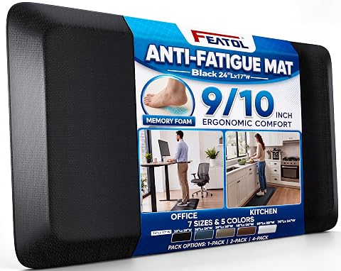 FEATOL 9/10 Extra Thick-Anti Fatigue Mat for Standing Des...