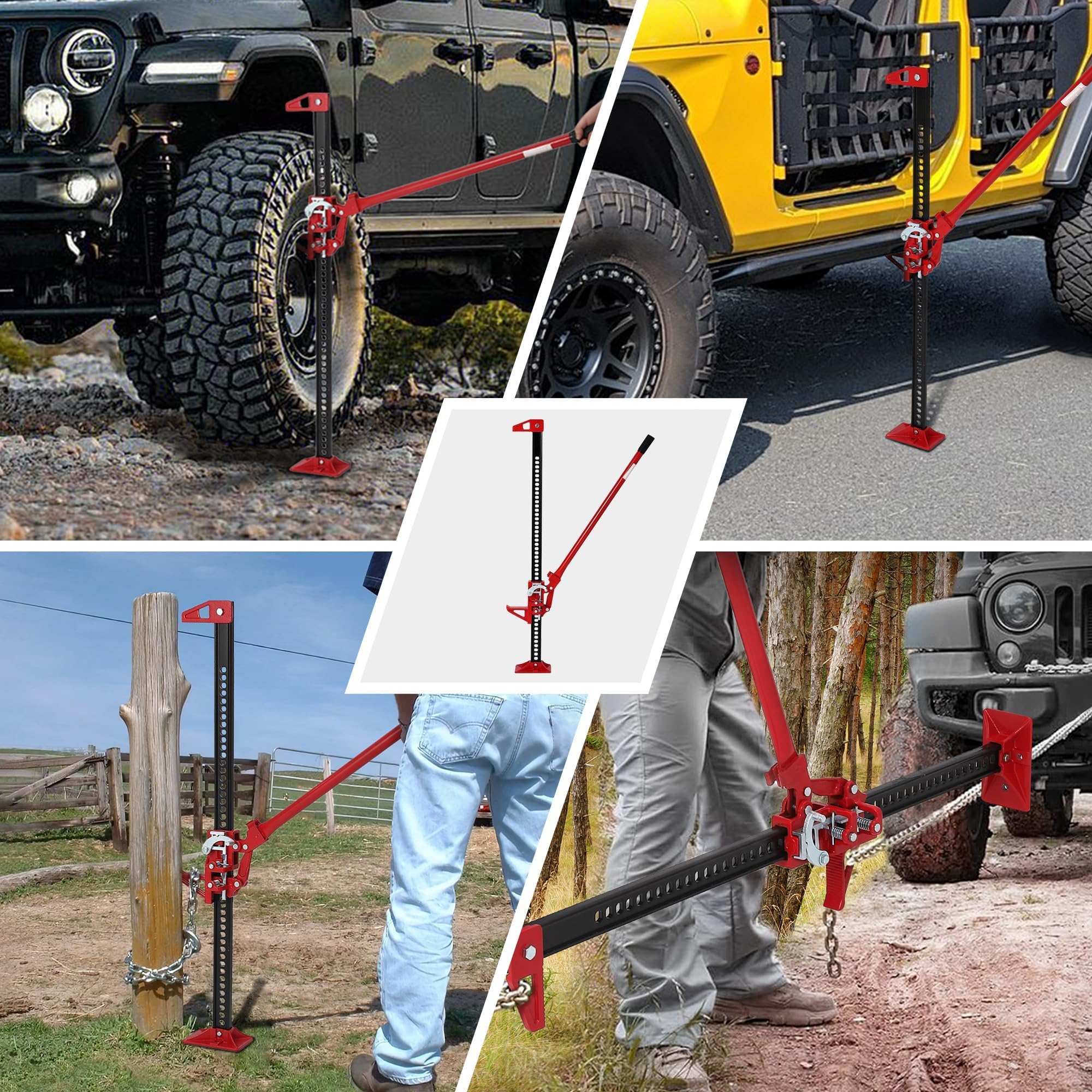 Universal 3 Ton Off Road Ratcheting Farm Jack Truck High 33