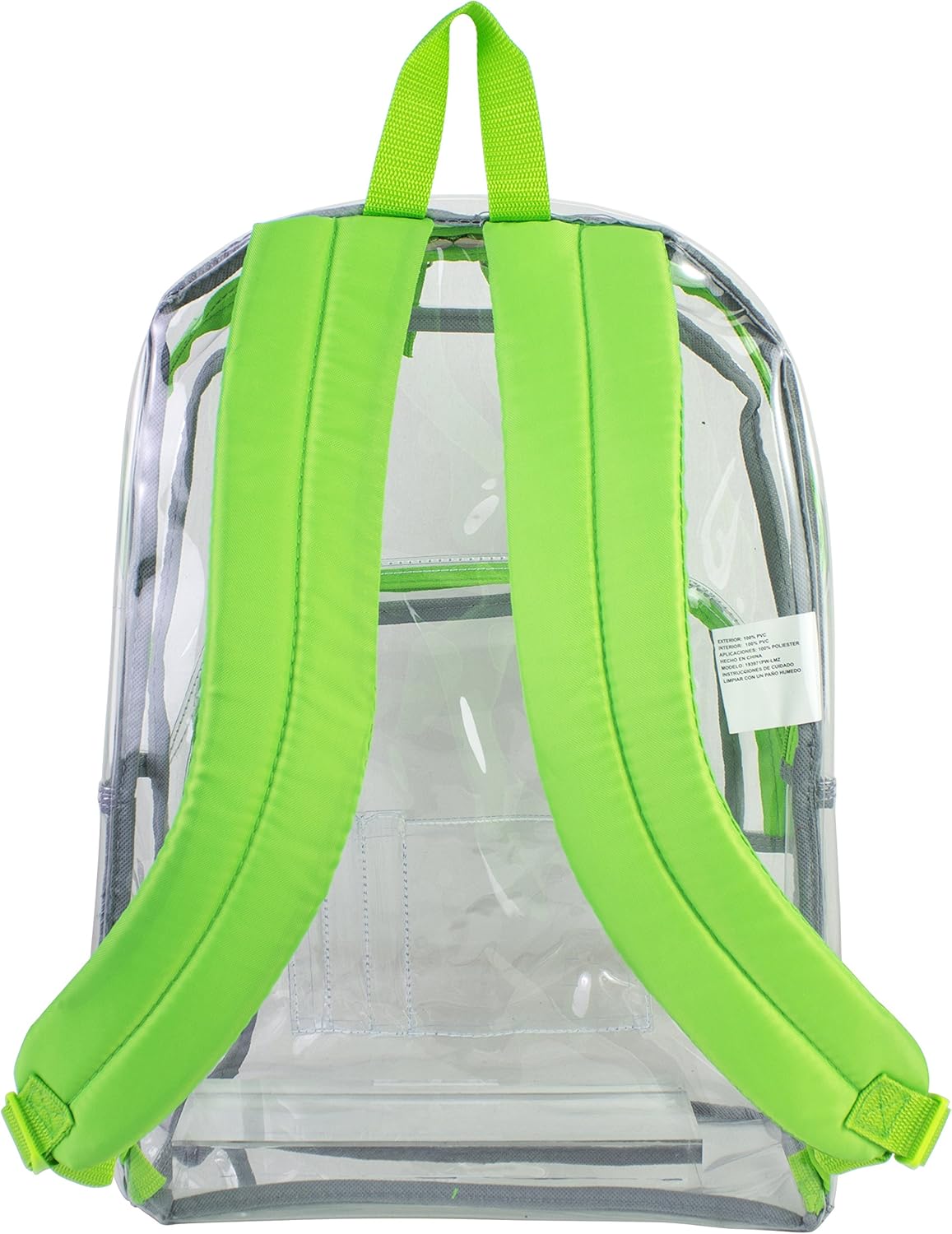 green clear backpack