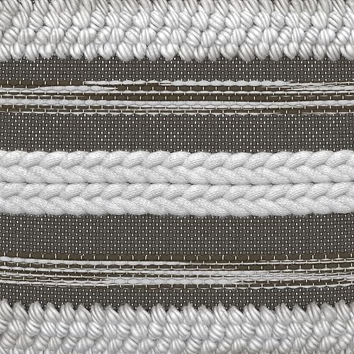 Miniatura 10 de SIMPLIHOME Sommer - Puf cuadrado bohemio de 18 pulgadas de ancho en tejido de telar a mano naturalgris topo, para sala de estar, dormitorio y