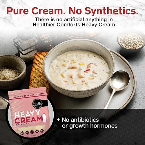 Miniatura 3 de Healthier Comforts Crema en polvo pesada (72% grasa de mantequilla), Kosher, sin gluten, sin OMG, apto para dieta cetogénica, libre de antibióticos