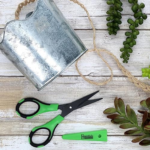 Miniatura 3 de Tijeras de corte de 5 pulgadas con funda – Tijeras de jardín con cuchillas antiadherentes, cortador de plantas afilado para cortes limpios, poda