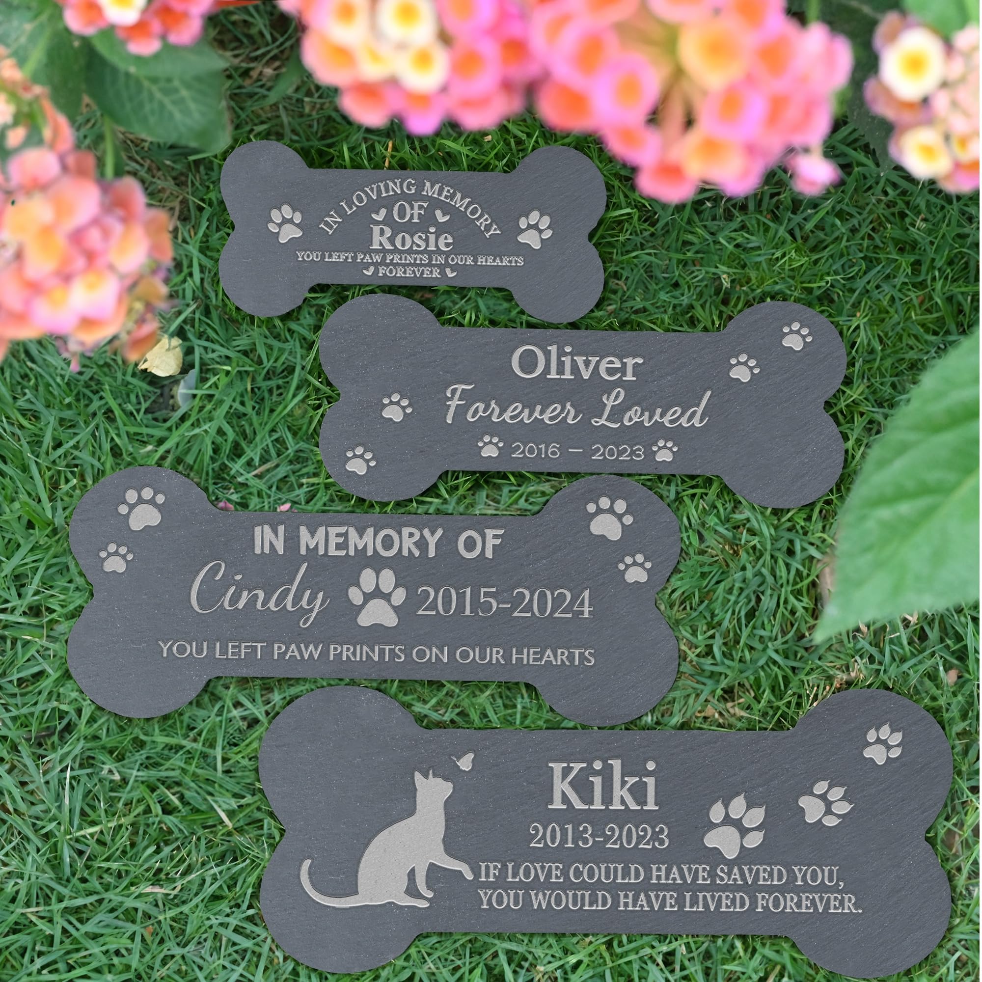 Eremovd Pet Memorial Gift, Pet Memorial Stone, Cat Memorial Gifts for Loss of Cat, Pet Loss Sympathy Gift, Pet Remembrance Gifts, in Memory of Cat - Bone