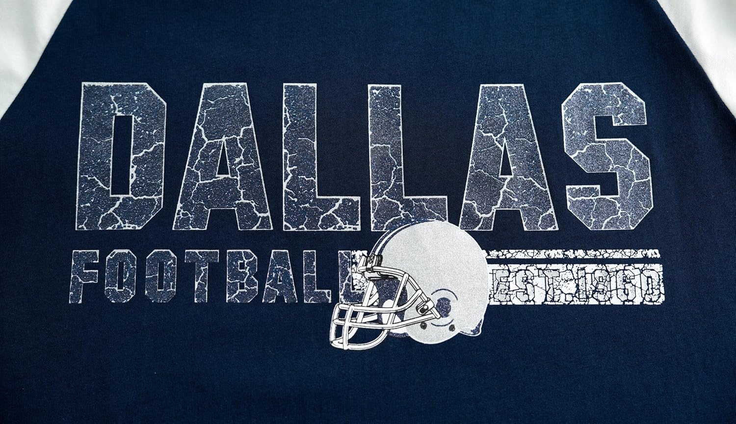 Mens City Football Fans Vintage Sporty Tee Shirts - Navy & White