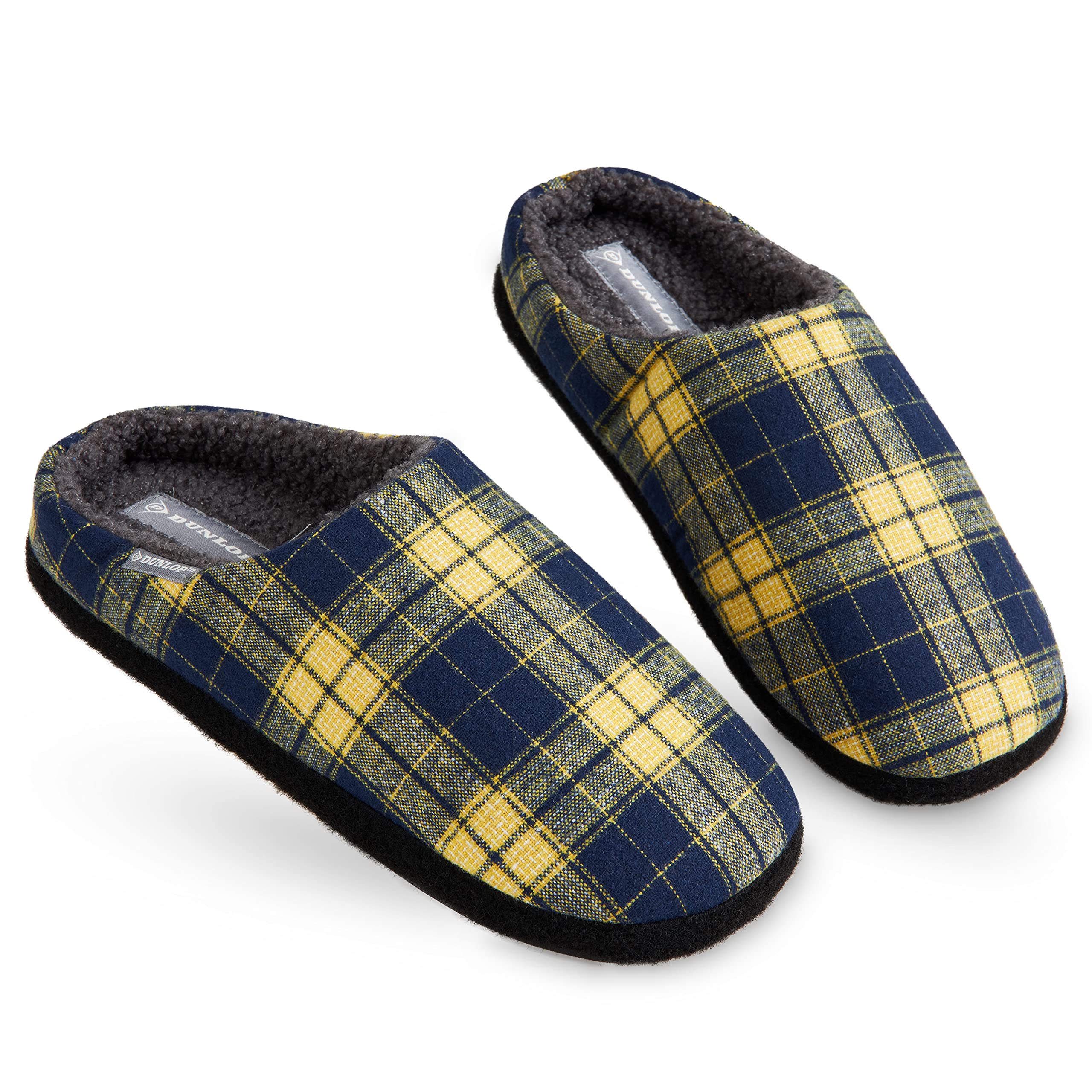 DUNLOP Ciabatte Uomo, Comode Pantofole Invernali Calde Memory Foam, Taglia 41-46, Idea Regalo Compleanno, Ciabatta Da Casa Con Pelo, Originali Babbucce Uomo