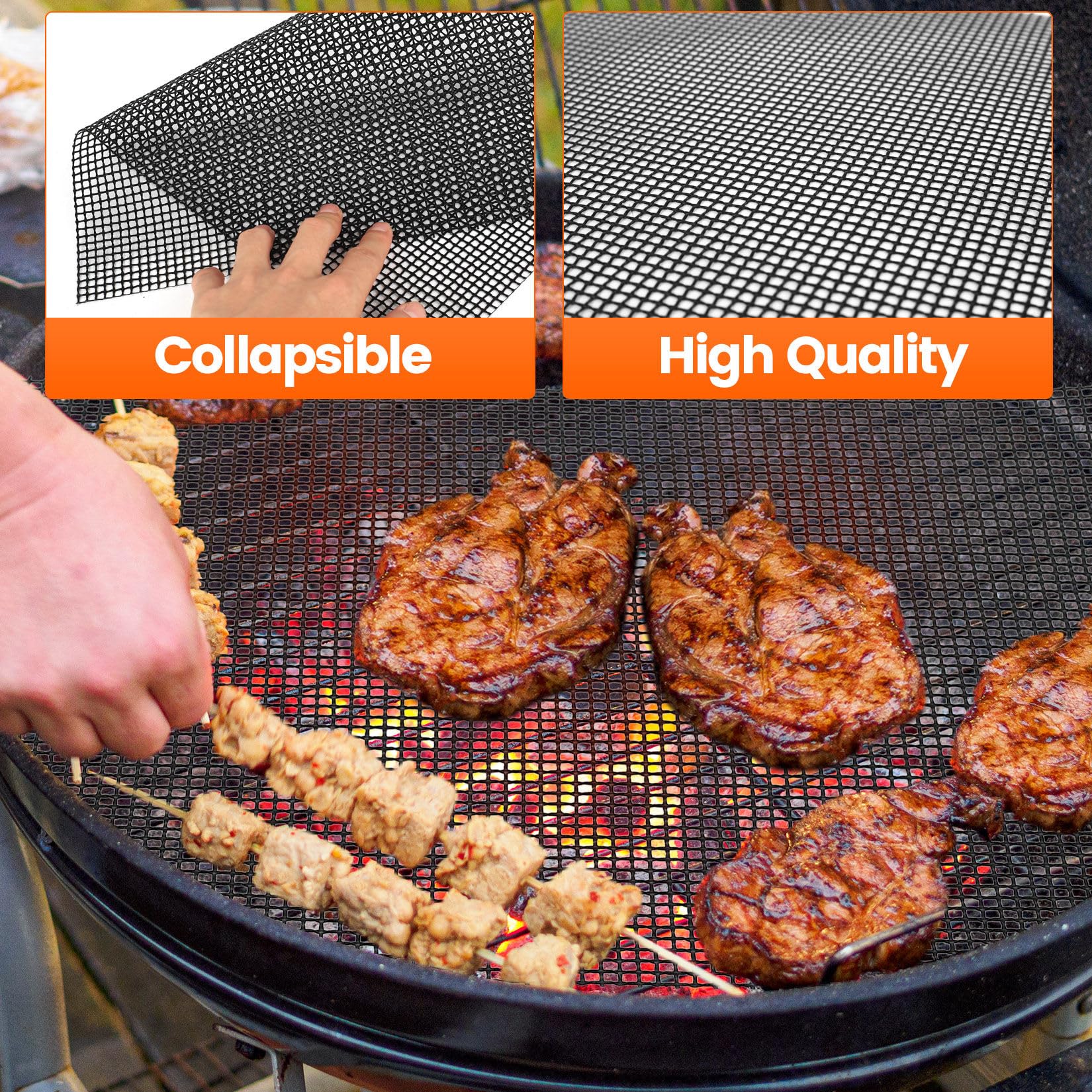 Tapis de Cuisson Barbecue Antiadhésif Réutilisable 40 x 30 cm