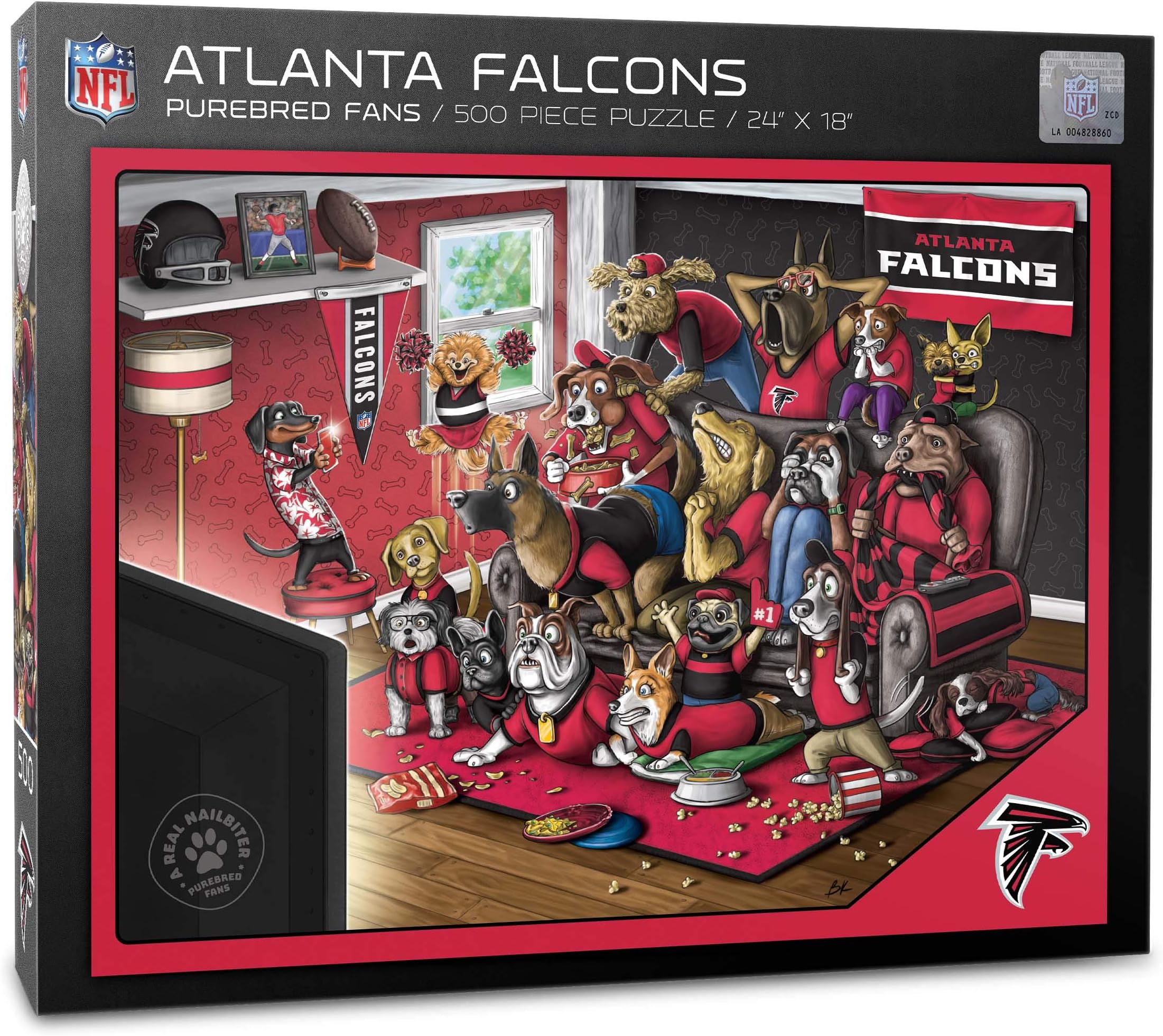 YouTheFan NFL Atlanta Falcons Purebred Fans 500pc Puzzle - A Real Nailbiter