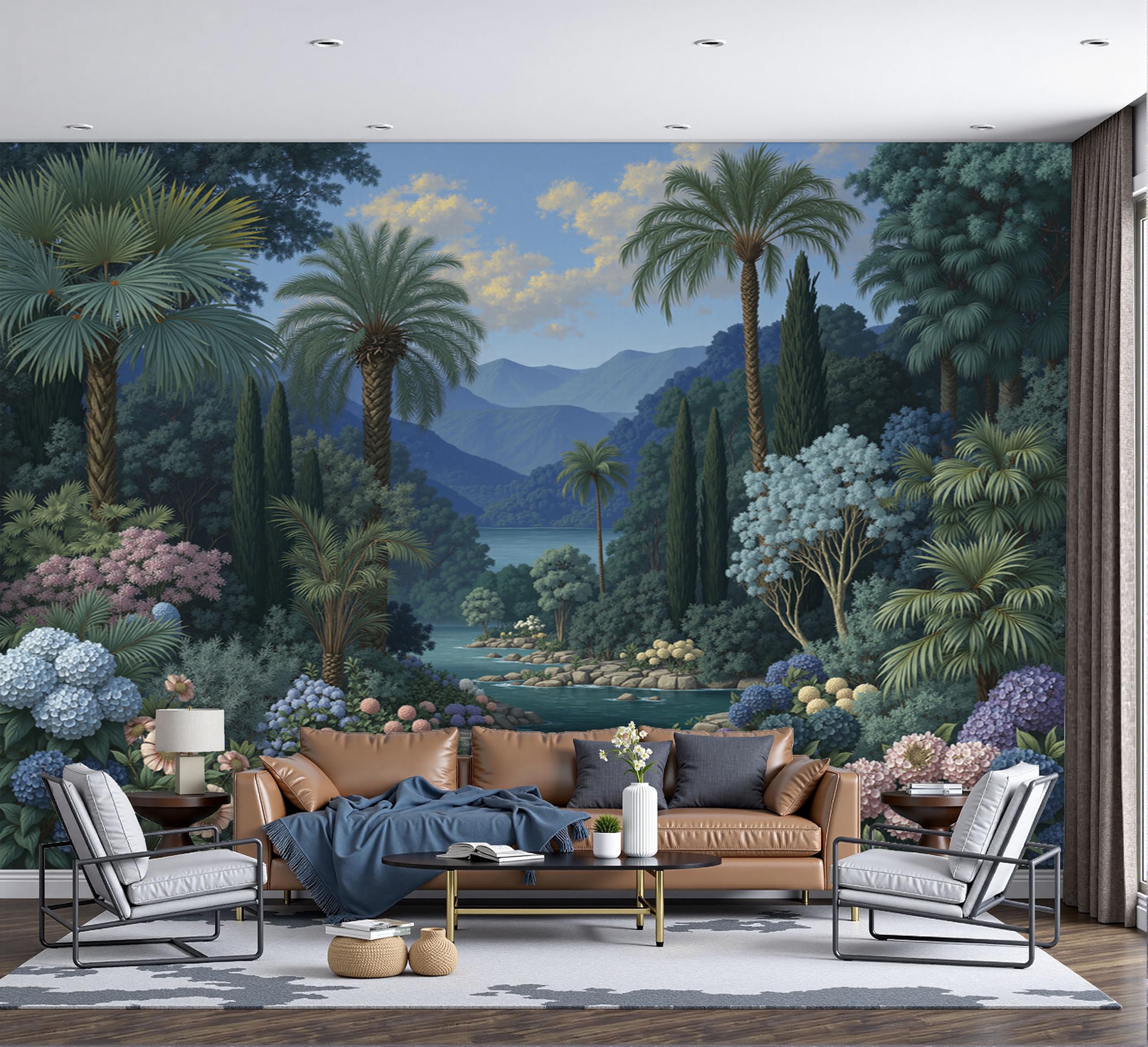 Papier peint panoramique forêt tropicale humide intissé salon 400x280