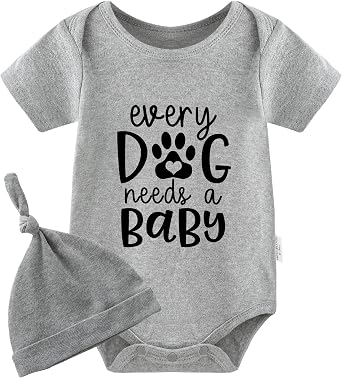 YSCULBUTOL Baby Twins Bodysuit Every Dog Needs A Baby Newborn Clothes Unisex Twin Outfits With Hat