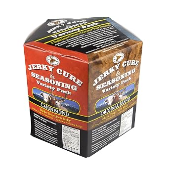 Hi Mountain Jerky Seasoning and Cure Kit | VARIETY PACK #1 | 5 Delicious Flavors: Original, Mesquite, Hickory, Cracked Pepper N Garlic, & Cajun | Make Beef Jerky at Home | Beef, Deer, Elk & Ve...