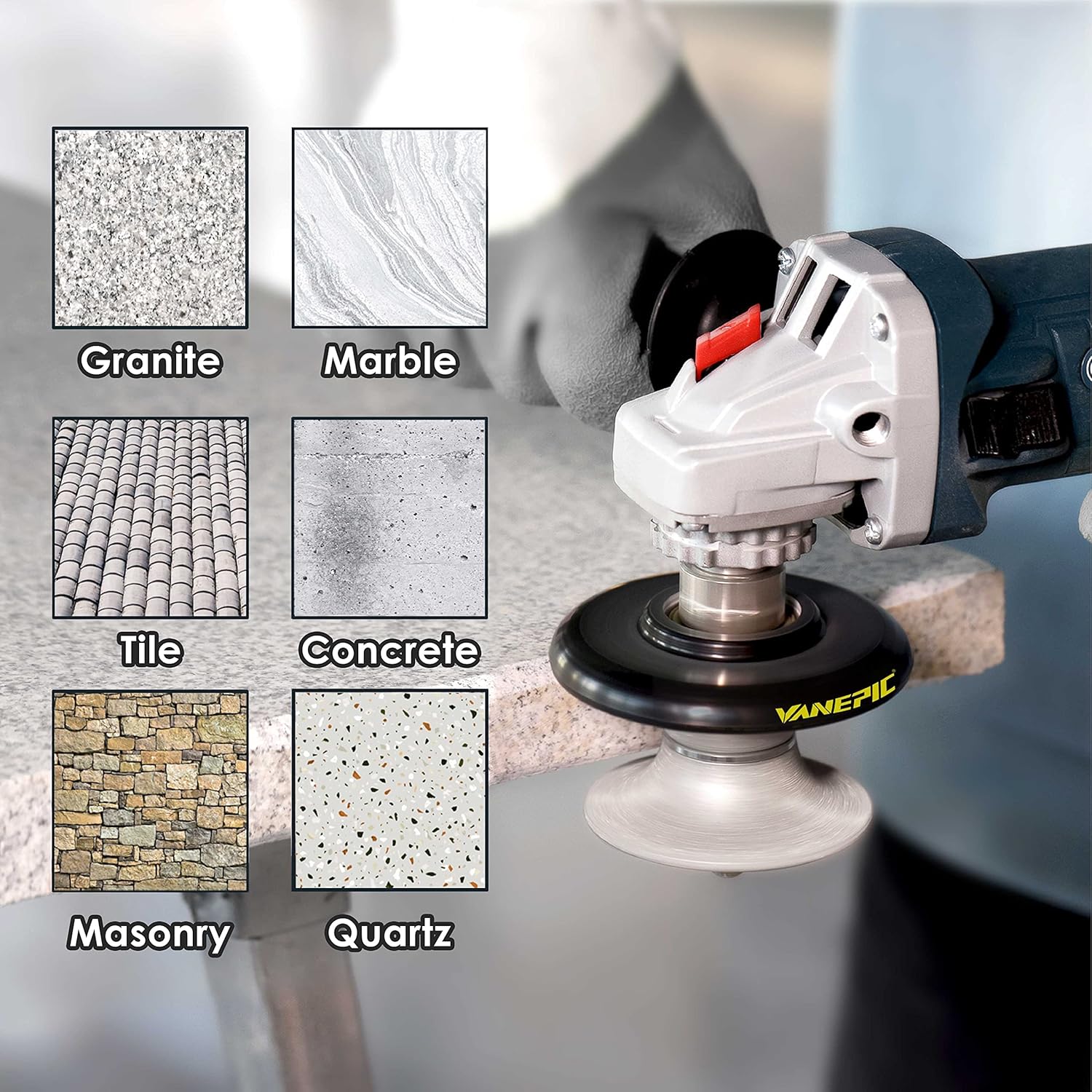 V40 1-1/2 inch Full Bullnose Diamond Hand Profiler Router Bit for Granite Diamond Profile Wheel with 5/8-11 Thread for Granite Concrete Marble Countertop Edge