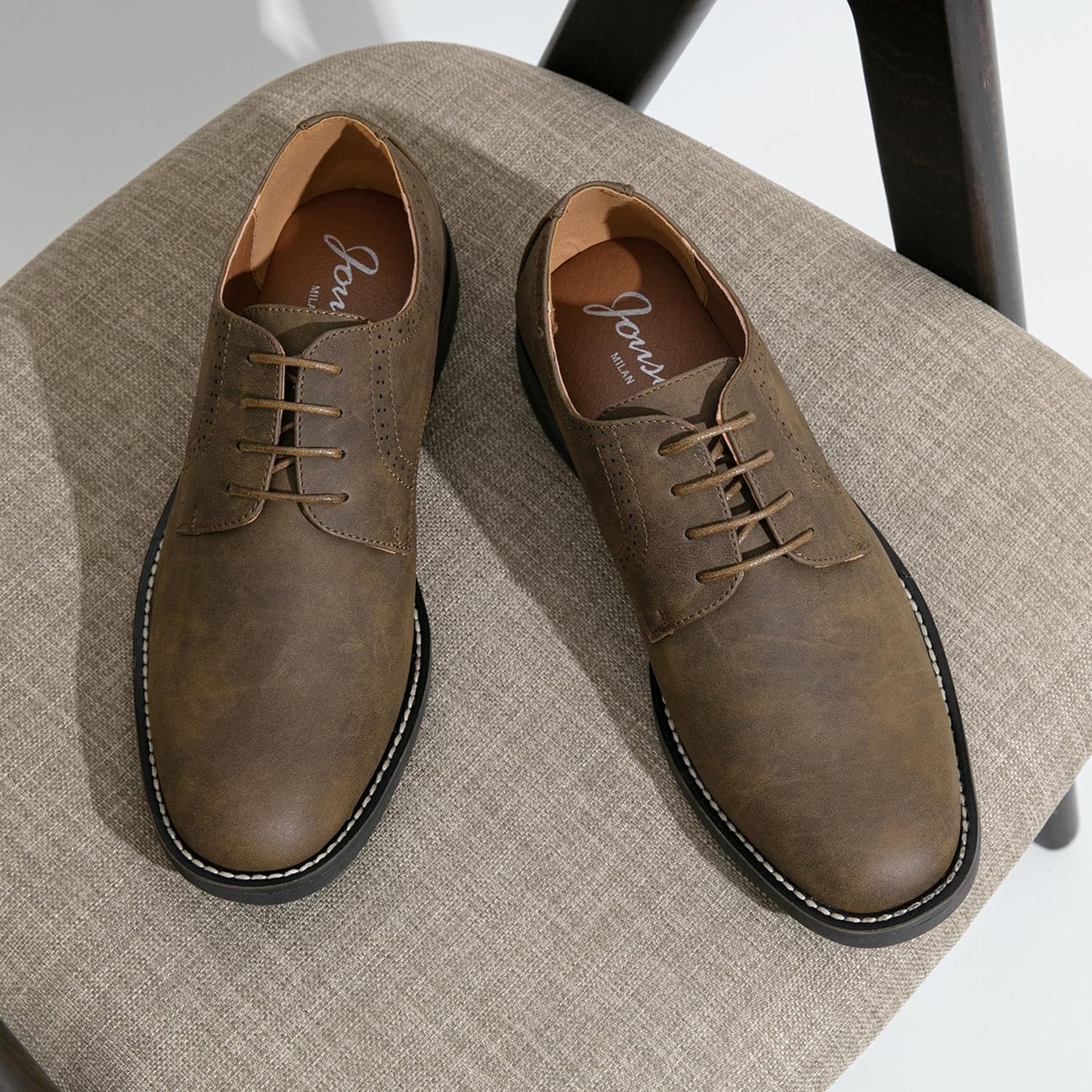 Jousen Men's Dress Shoes Retro Casual Dress Shoes for Men - Image 3