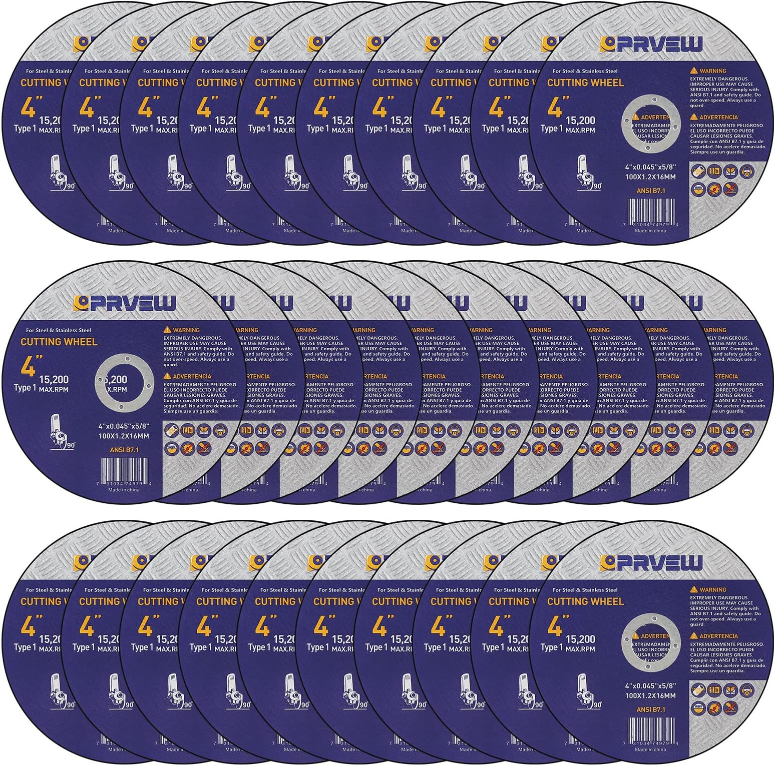 30-Pack 4 Inch Cut Off Wheels,4"x0.045"x5/8" Quality Cutting Disc, Metal & Stainless Steel Aggressive Cutting Wheel for Angle Grinder, General Purpose Metal Cut-Off Wheel