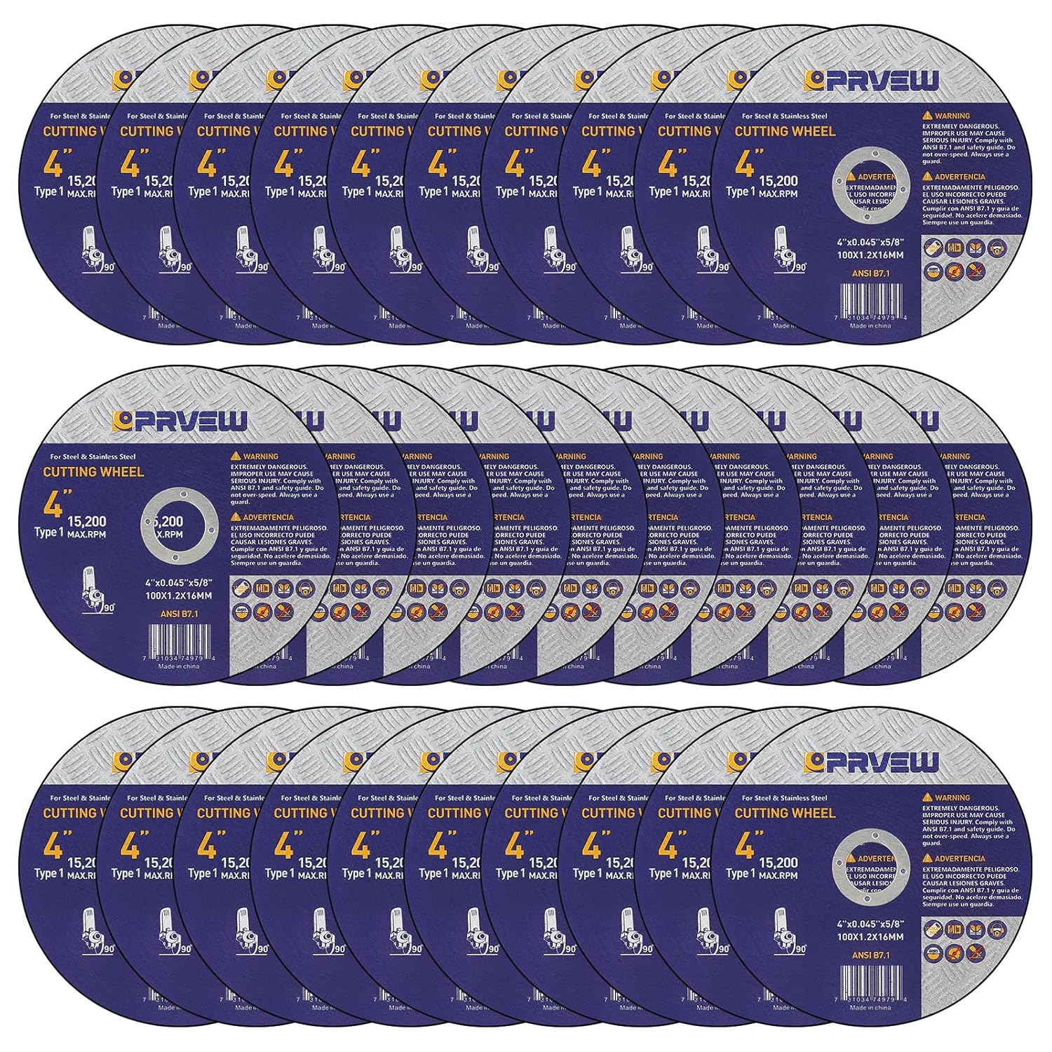 30-Pack 4 Inch Cut Off Wheels,4"x0.045"x5/8" Quality Cutting Disc, Metal & Stainless Steel Aggressive Cutting Wheel for Angle Grinder, General Purpose Metal Cut-Off Wheel