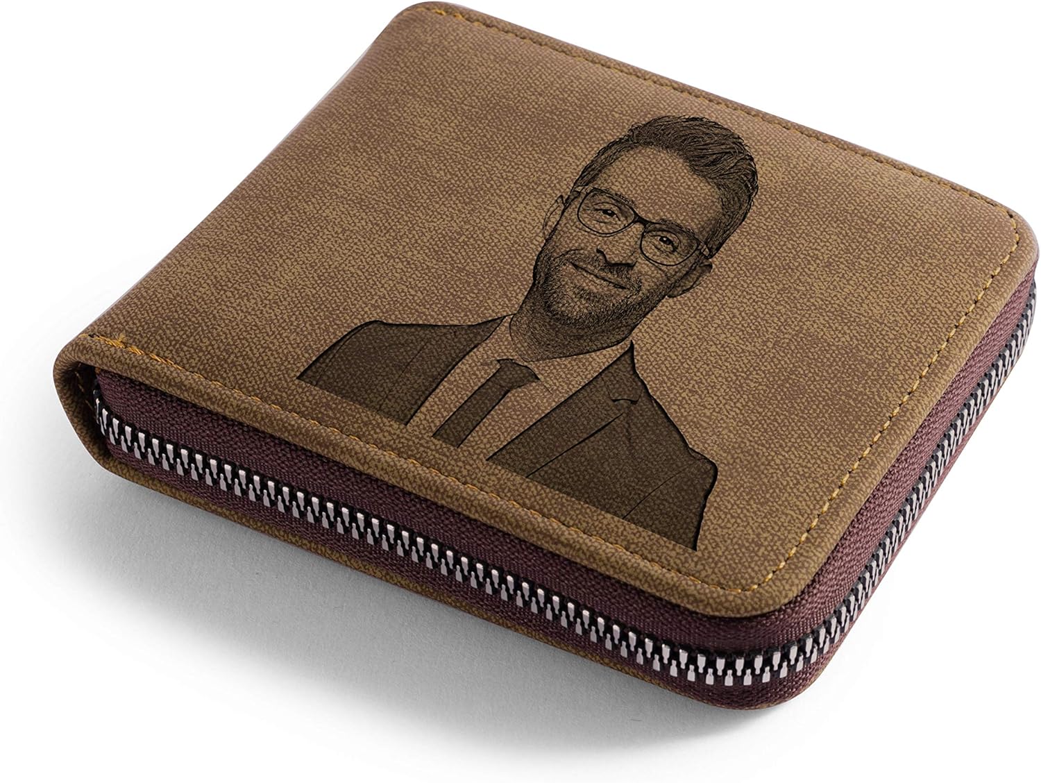 Mens Wallet Custom Wallets Personalized Photo Wallet Gifts For Men Engraved Customized Picture Wallet for Dad, Son, BF