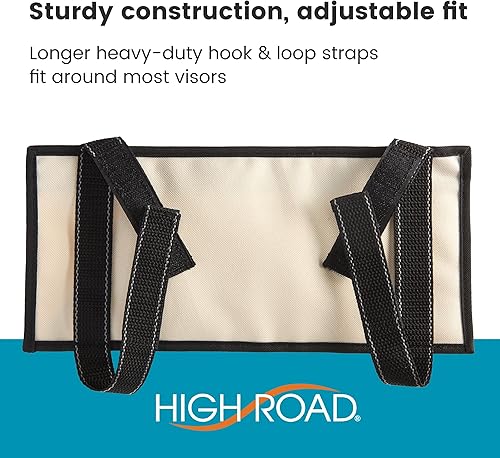 Miniatura 5 de High Road Organizador de visera de automóvil con bolsillo transparente para registro y seguro, bolsillos con cremallera, soporte para lentes de sol