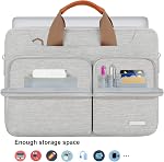 Lacdo 360° Sac à épaule protecteur pour ordinateur portable, 14 Sacs informatiques de pouce pour 14 de pouce MacBook Pro M5 Pour/Max A3426 A3427 (2026), M5/M4/M3/M2/M1 A3434 A3112 A3401 A3185 A2918 A2992 2025-2021 Sac de messager, gris