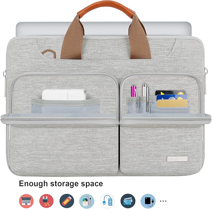 Bolso para laptop Lacdo 15-15.6 pulgadas, color gris miniatura 5
