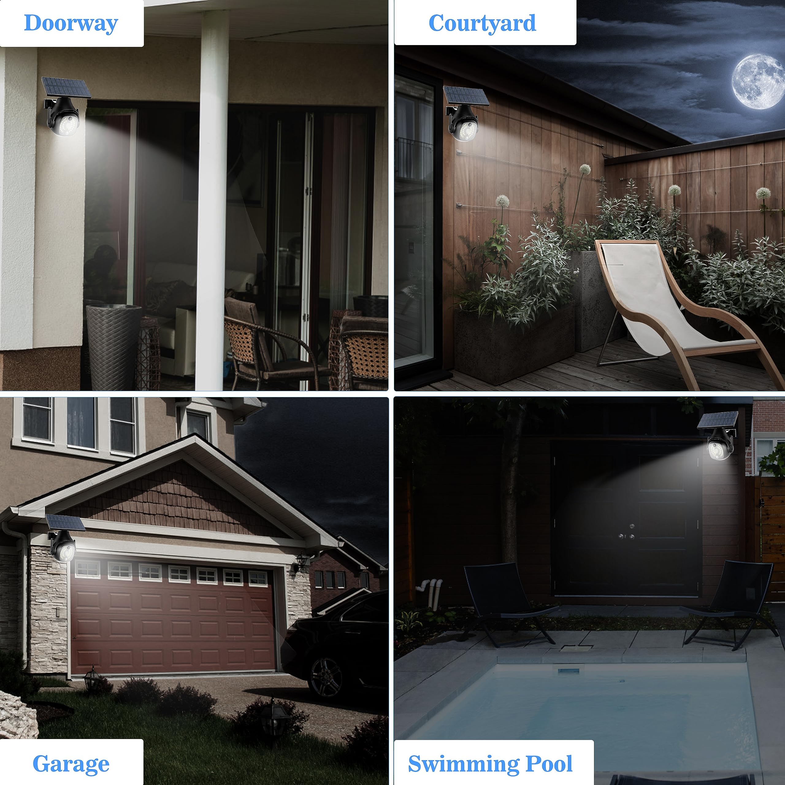Lampada Solare Con Luci Da Giardino Solari Con , Impermeabili LED - Per Decking, Pareti, Recinzioni Sensore Di Movimento