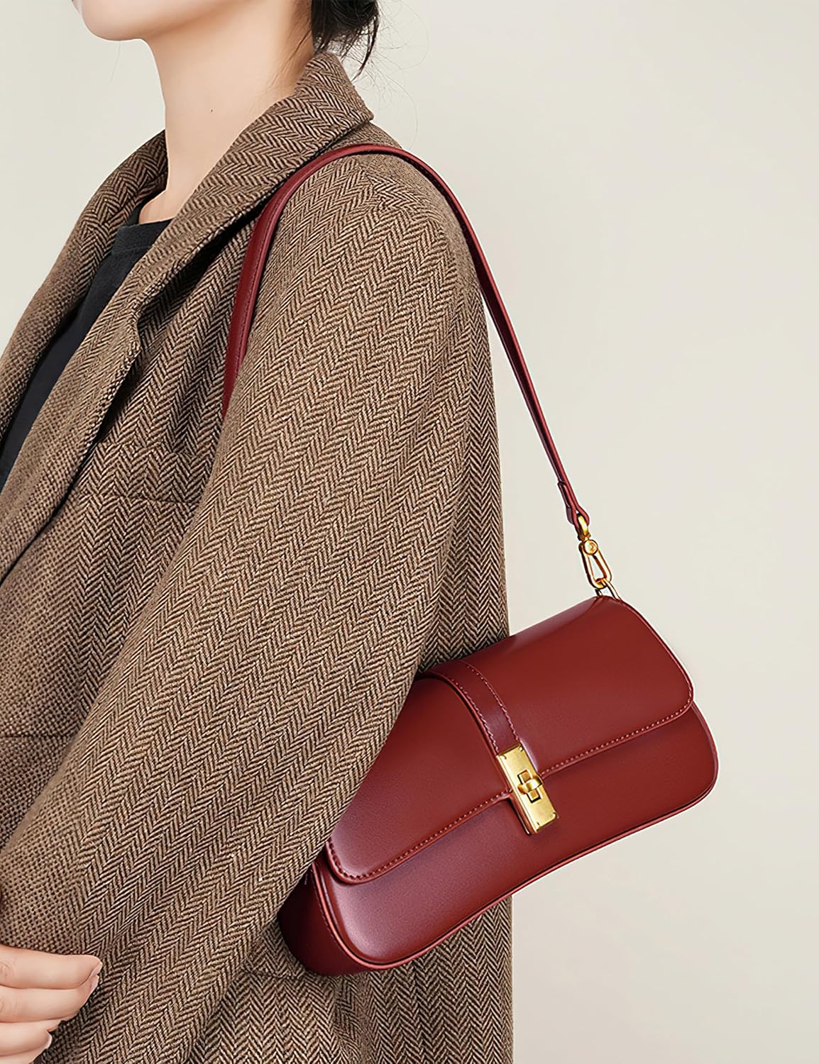 Zecmos Shoulder Bags for Women Leather Crossbody Bag Womens Small Clutch Purse Genuine Leather Handbag - Image 2