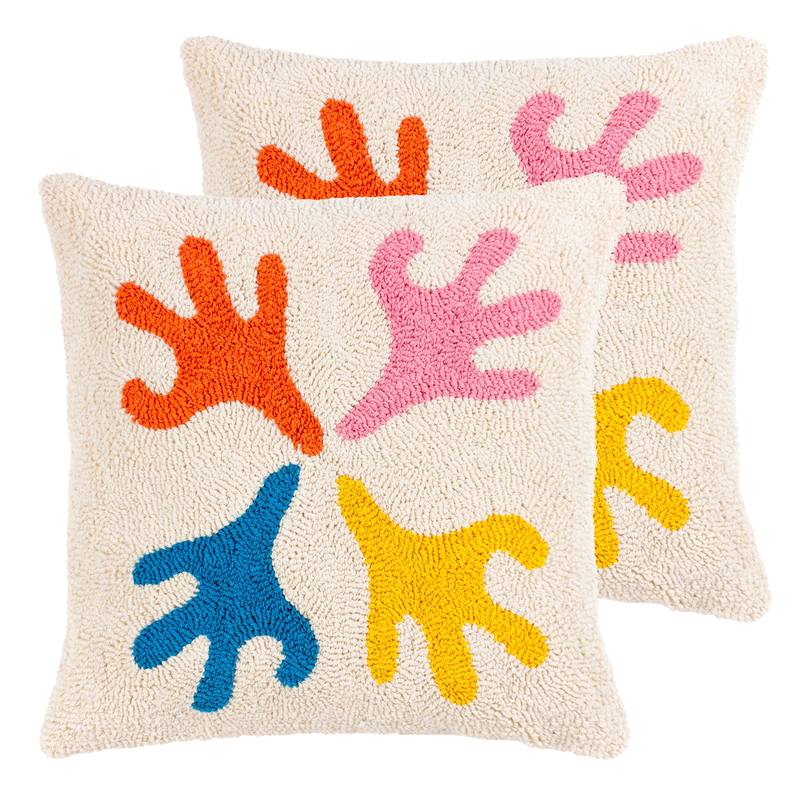 furn. Heya Home Oceana Feather Filled Cushions Twin Pack, Multicolour, 45 x 45cm