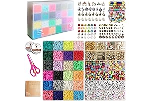 7200 Clay Beads with Smiley Face Beads, 24 Colors Flat Round Beads