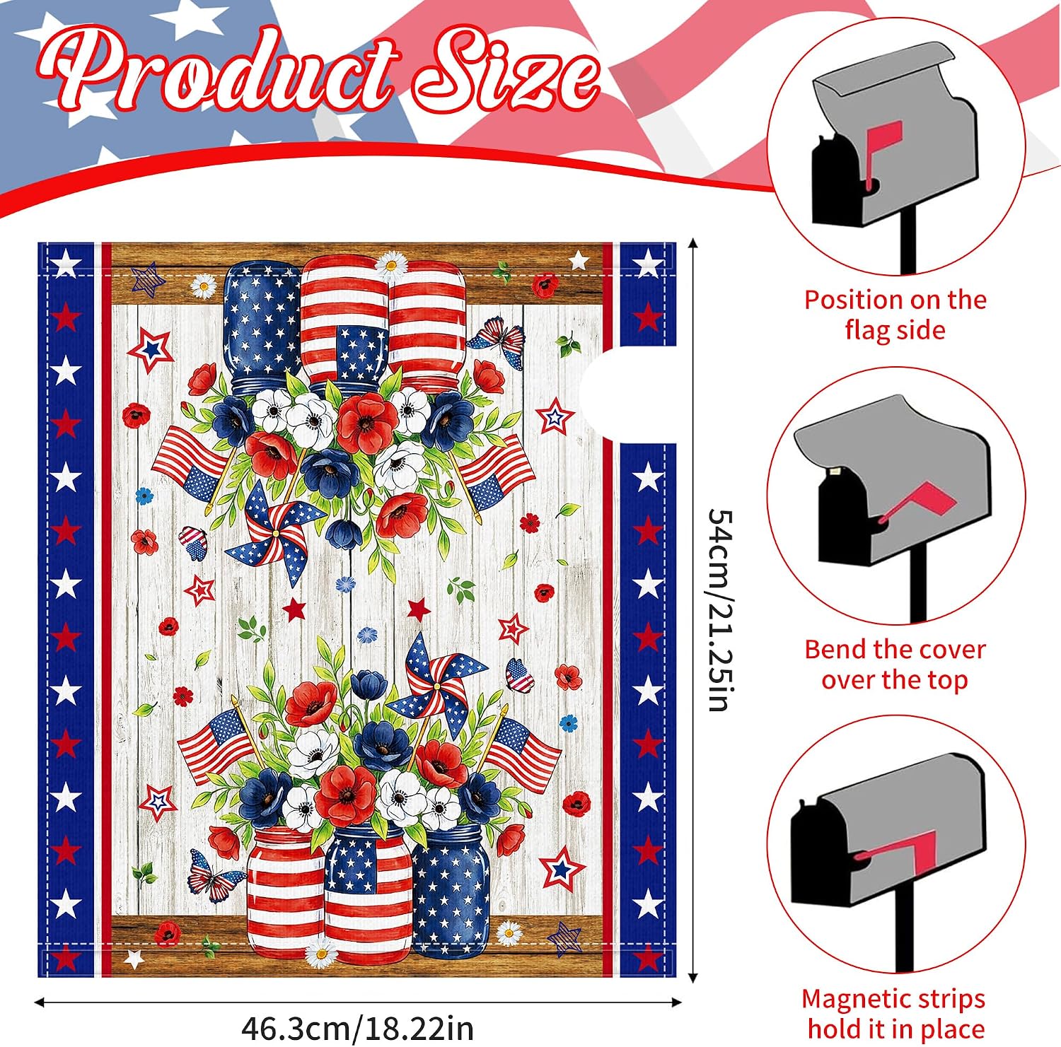 4th of July Magnetic Mailbox Cover, Standard Size image 2