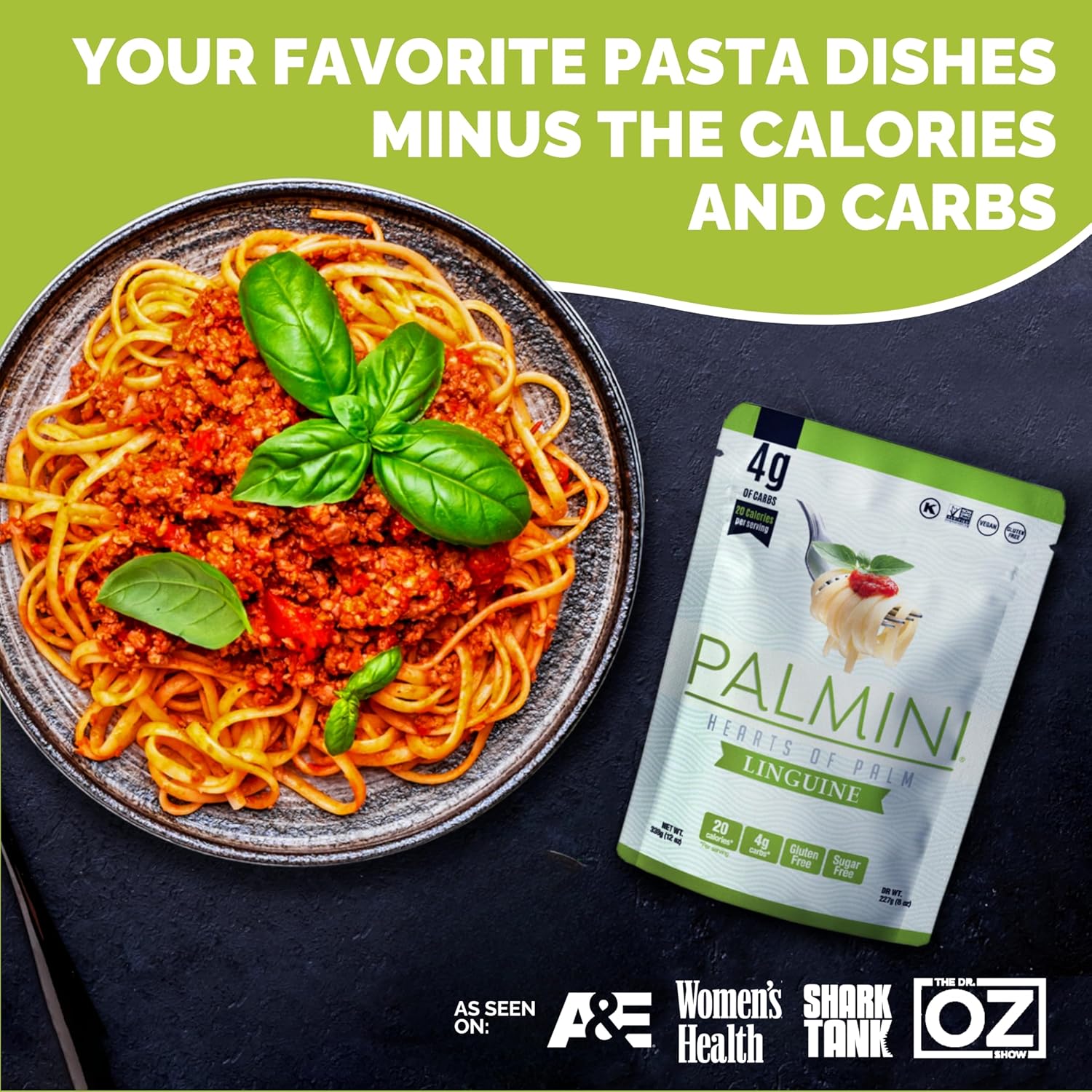 Palmini Linguine Pasta | Low-Carb, Low-Calorie Hearts of Palm Pasta | Keto, Gluten Free, Vegan, Non-GMO, Plant Based, Healthy Noodles | As Seen on Shark Tank |(12 Ounce - Pack of 12)