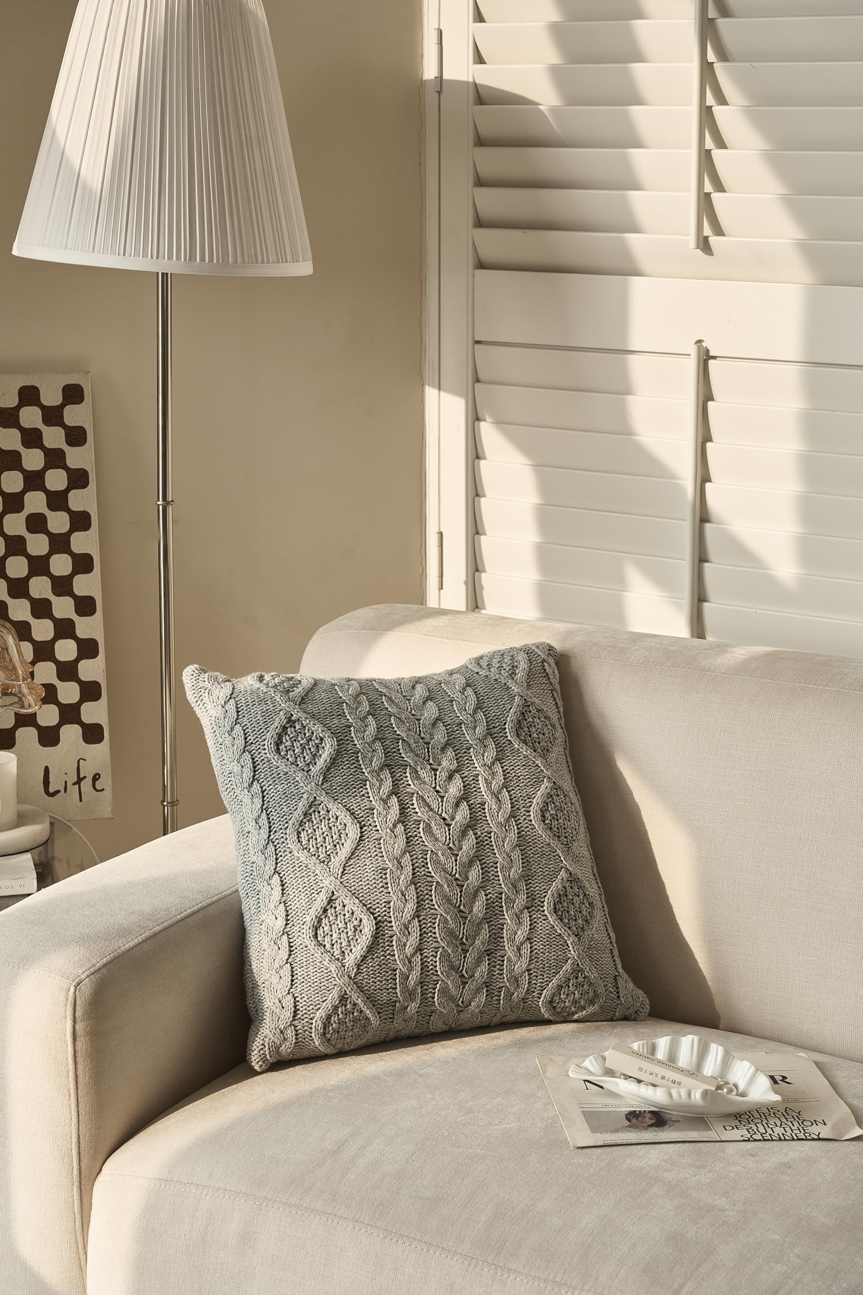 Amazon.co.jp: DOKOT コットン100% ニット装飾ケーブル編みと