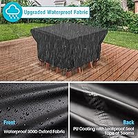 Vista 4 de Velway Funda para muebles de patio al aire libre, impermeable, cuadrada, para mesa de patio, sofá, 50 pulgadas de largo x 50 pulgadas de ancho x 29
