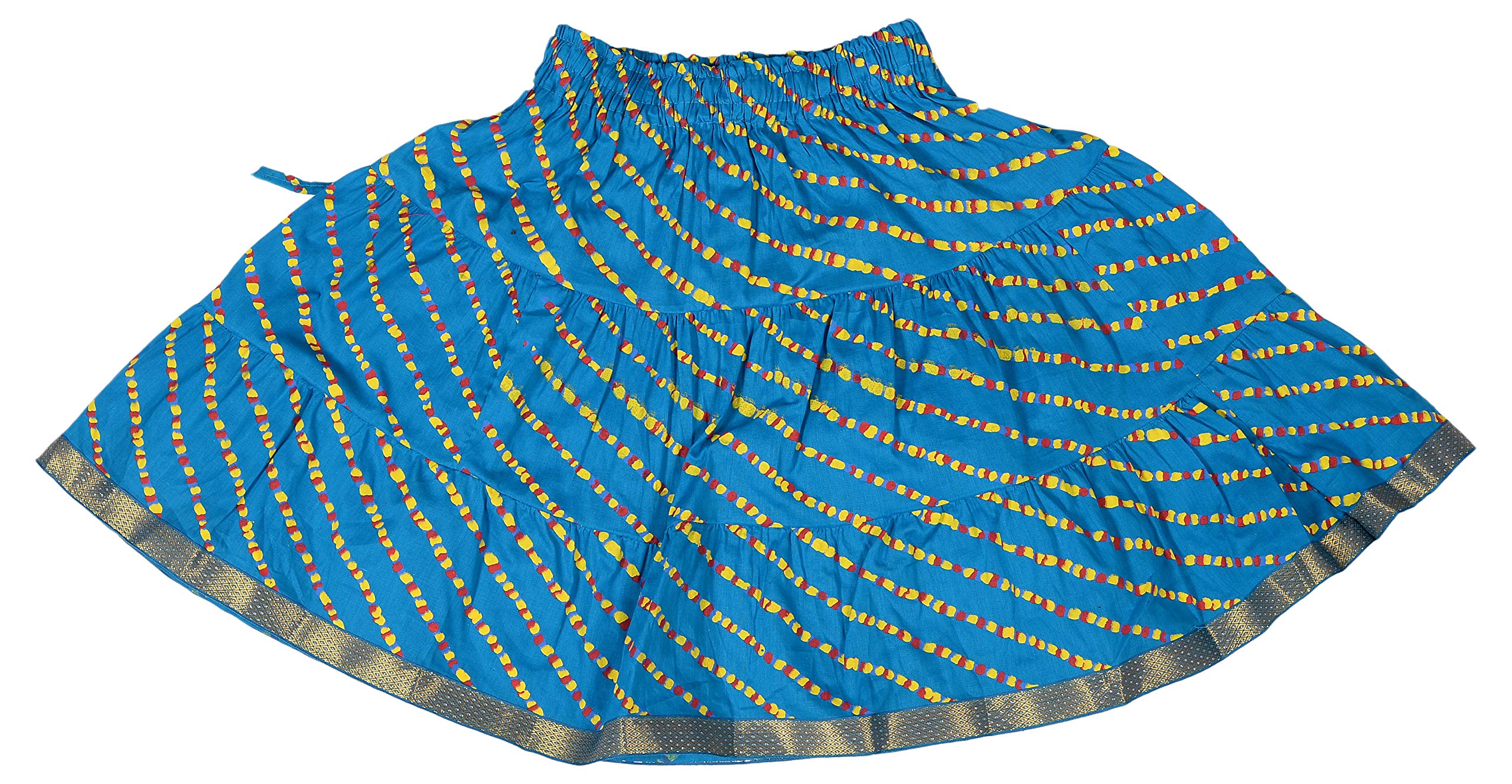 DIAMO baby-girls Cotton Readymade lehenga choli(kid385--6 months - 1 year_6 months - 1 year_Sky Blue) 3